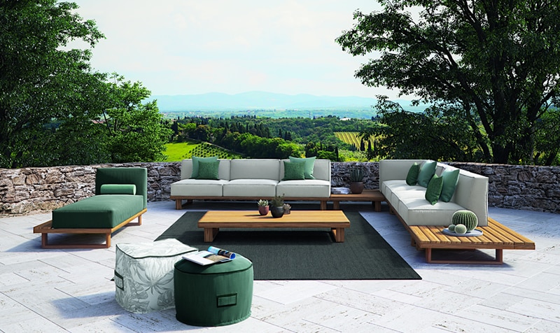 Salon extérieur bois exotique